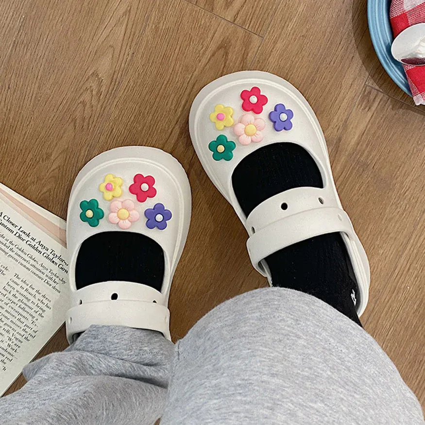 Colorful Flower Decor Beach Shoes - Image 3