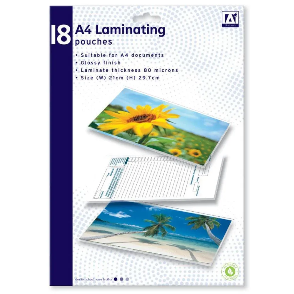 18 A4 Laminating Pouches