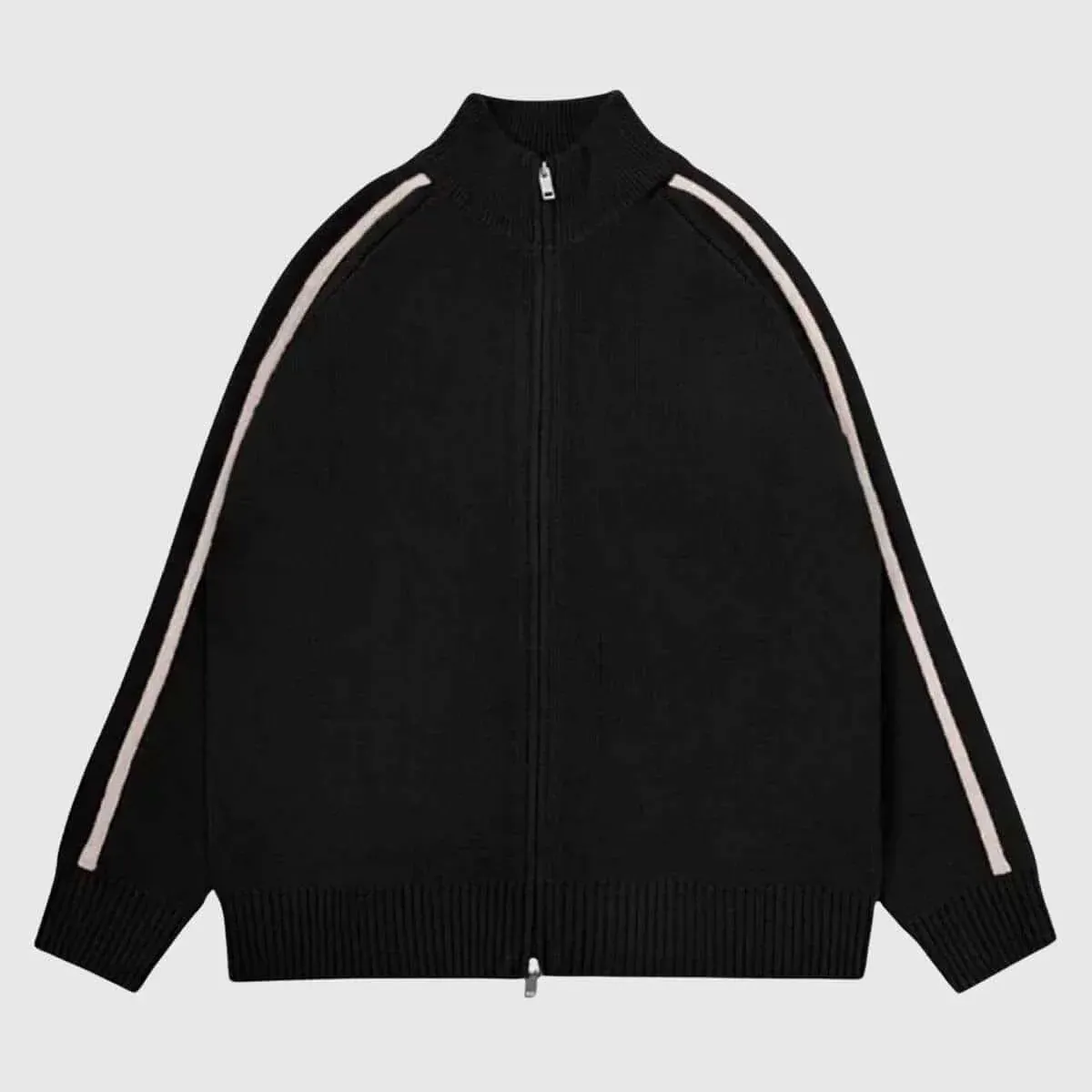 Minimalist Stripe Zip-Up Cardigans