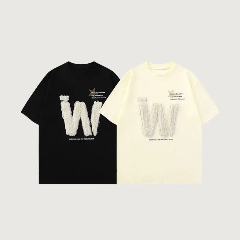 Letter Embroidered Tee - Image 5