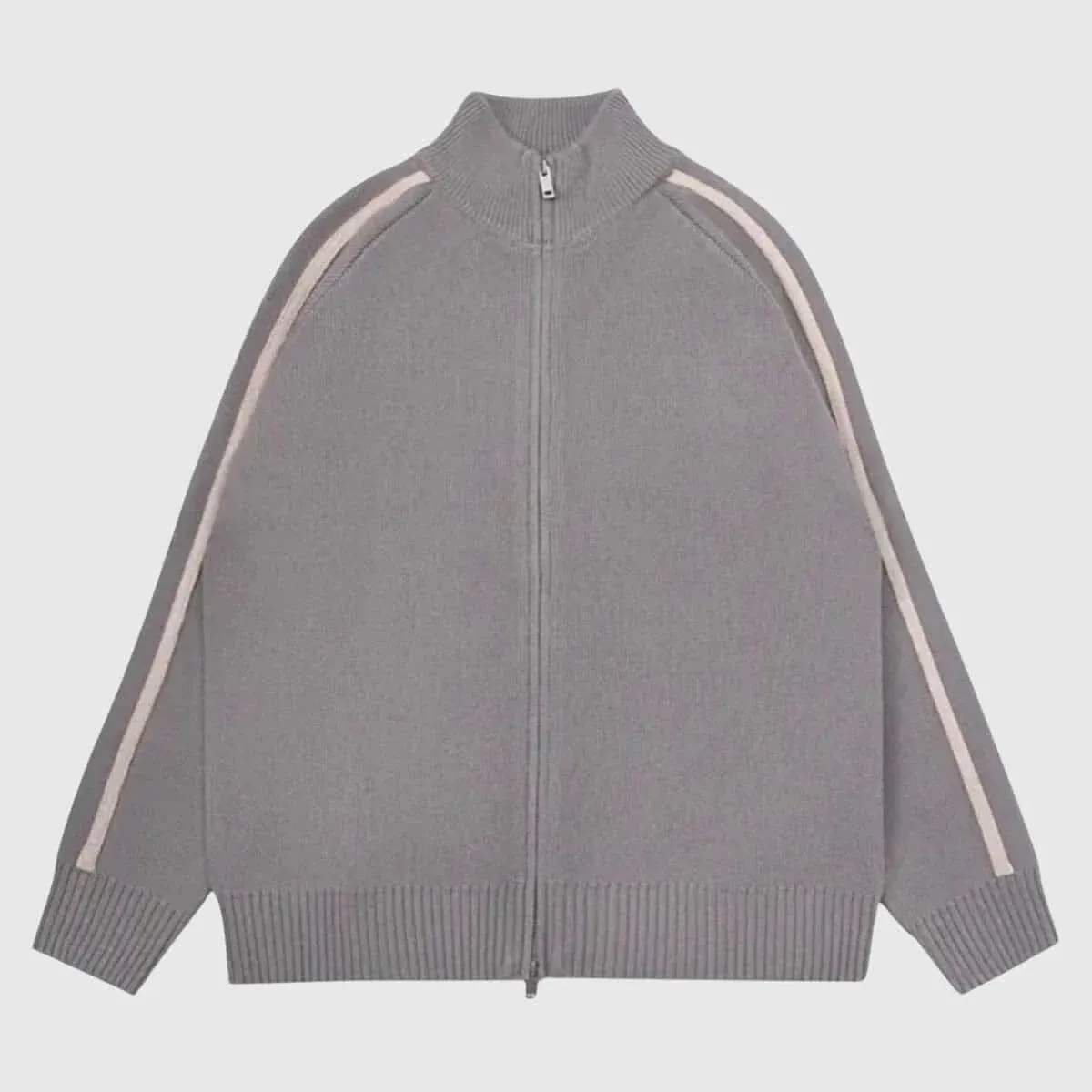 Minimalist Stripe Zip-Up Cardigans - Image 3