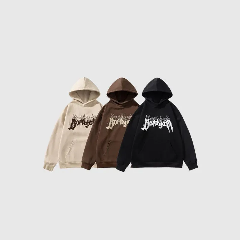 Embroidered Alphabet Loose Hoodie - Image 7