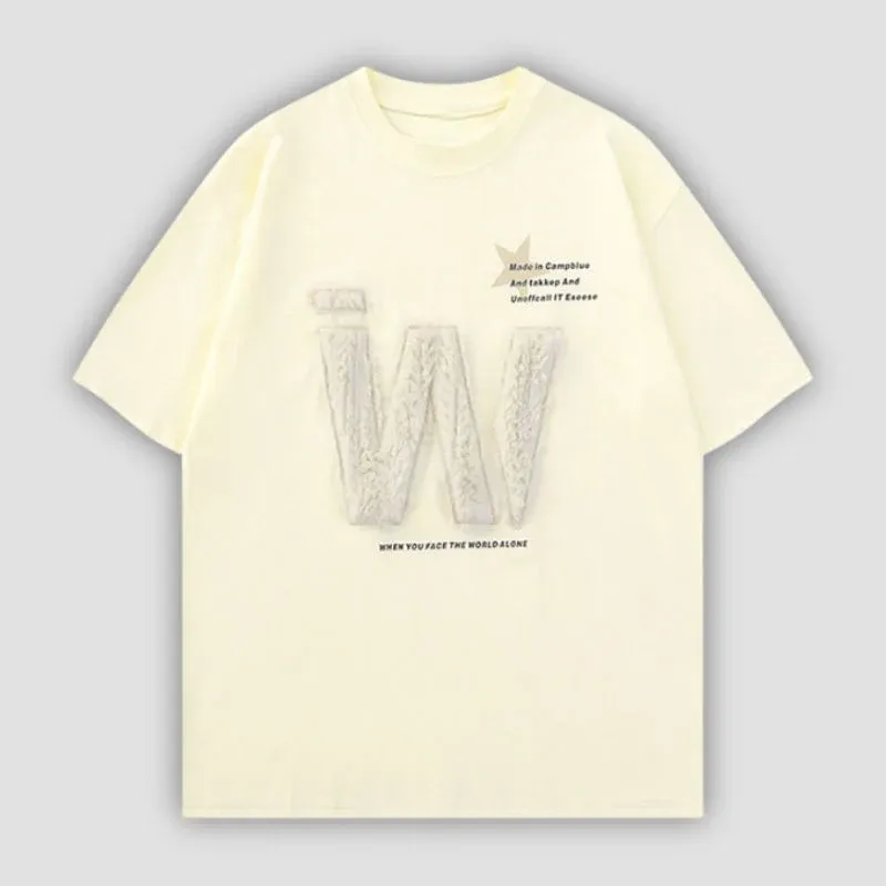 Letter Embroidered Tee - Image 3