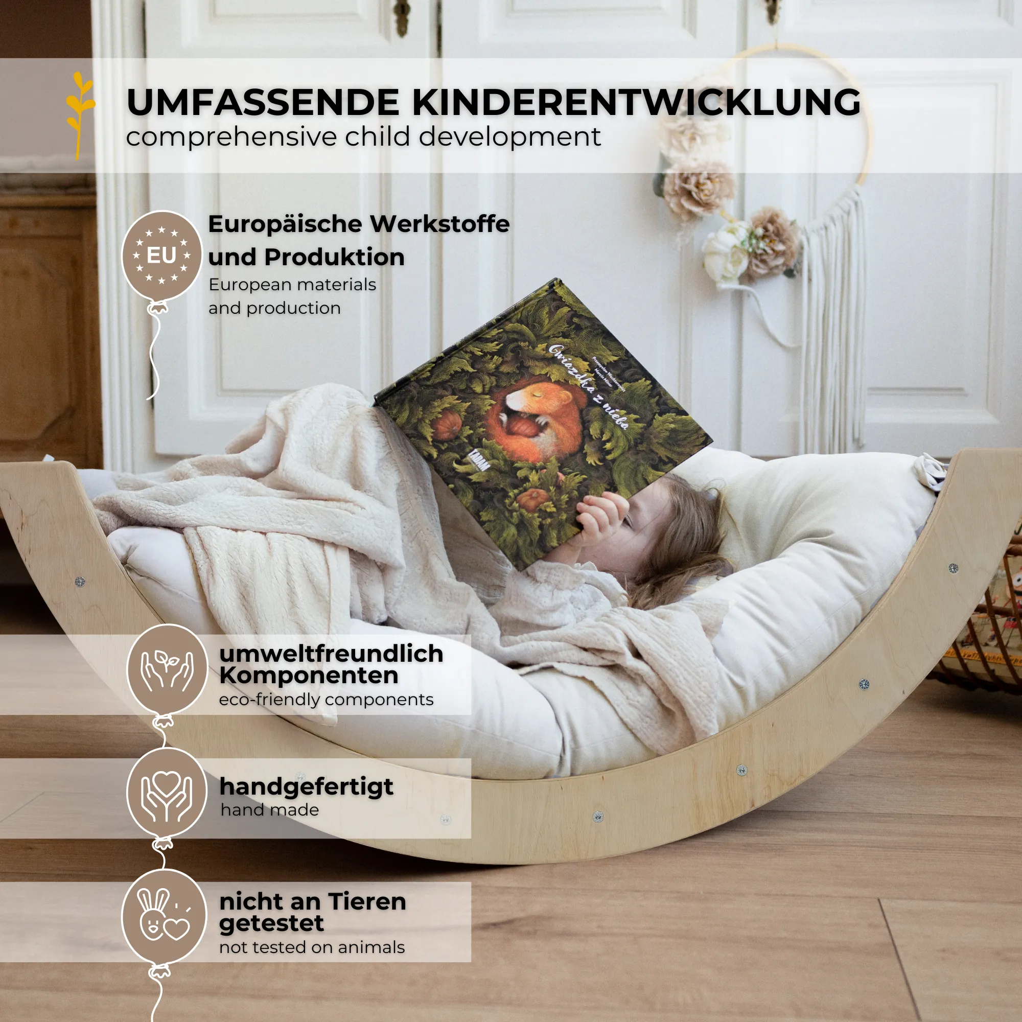 MAMOI® Struttura per arrampicata Triangolo per arrampicata indoor 4 in 1 SET. Arco di arrampicata Montessori con cuscini, parco giochi indoor 1-3 anni e scivolo per bambini. - Image 4