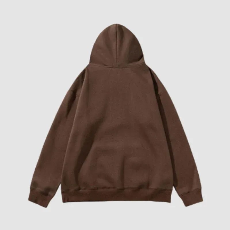 Embroidered Alphabet Loose Hoodie - Image 4