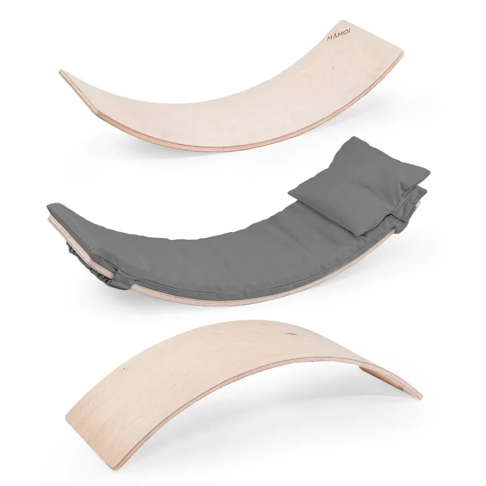 MAMOI® Balance board per bambini, Tavoletta propriocettiva, Tavola giochi equilibrio in legno naturale, Dondolo gioco montessori a partire da 1 anno 2/3 anni