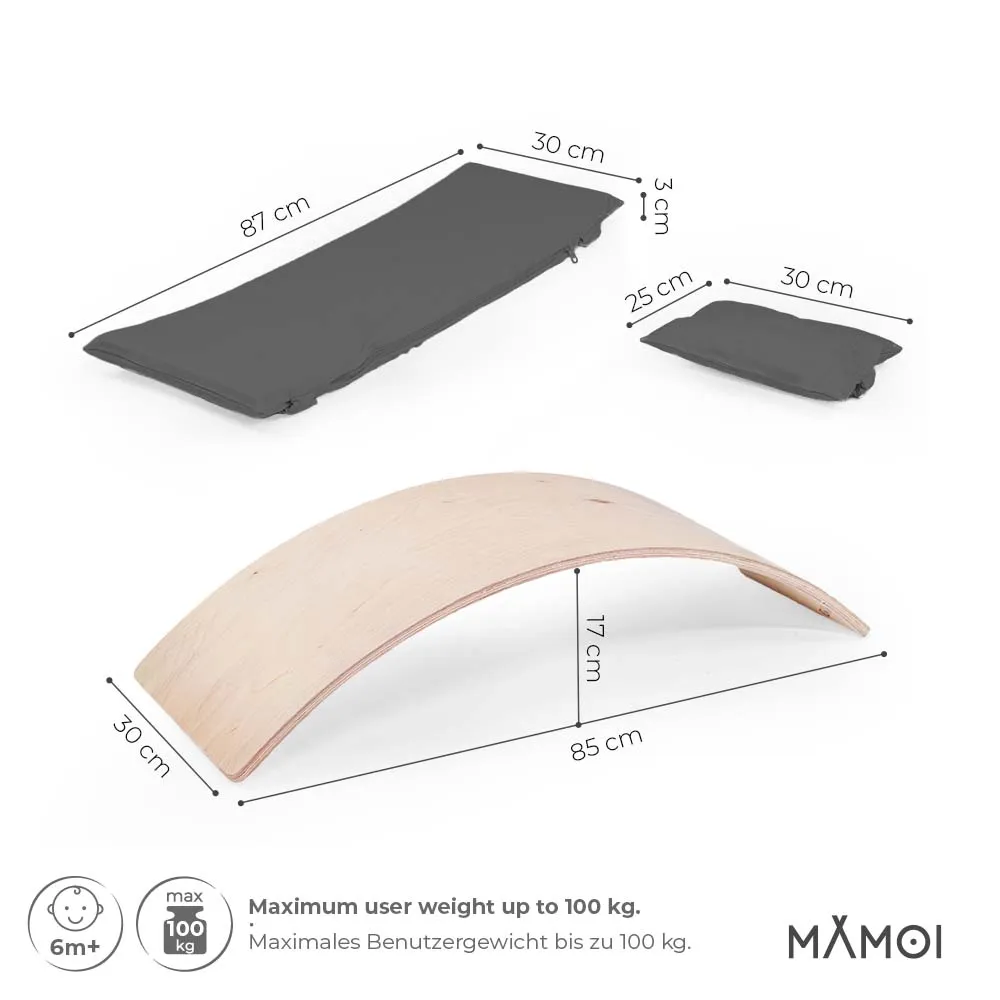 MAMOI® Balance board per bambini, Tavoletta propriocettiva, Tavola giochi equilibrio in legno naturale, Dondolo gioco montessori a partire da 1 anno 2/3 anni - Image 3