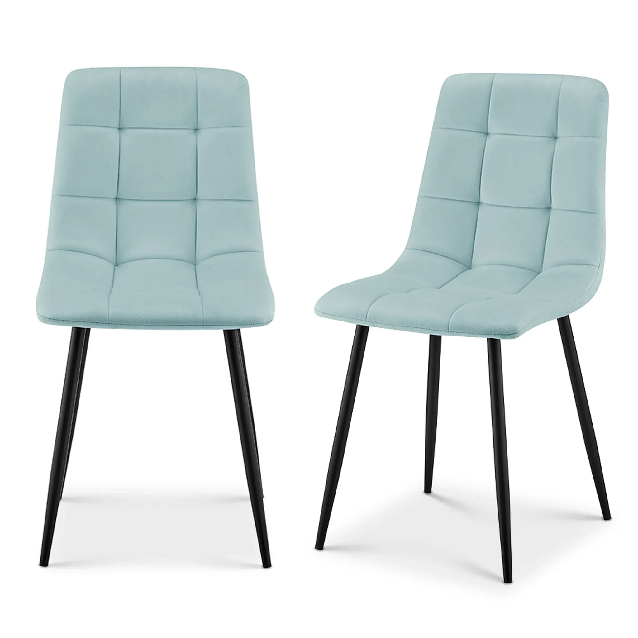 Zurich Dining Chair - Embossed Blue Velvet - Image 3