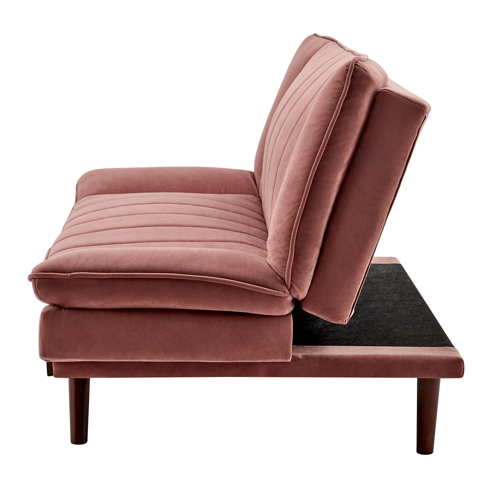 3 Seater Rose Pink Velvet Sofa Bed - Mondaine - Image 9