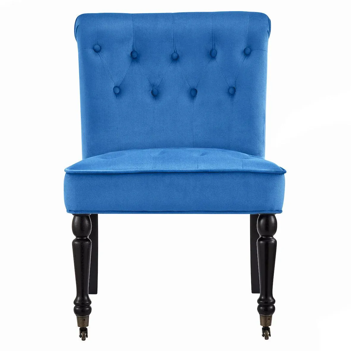 Winston Velvet Accent Chair On Wheels Royal Blue - Image 4