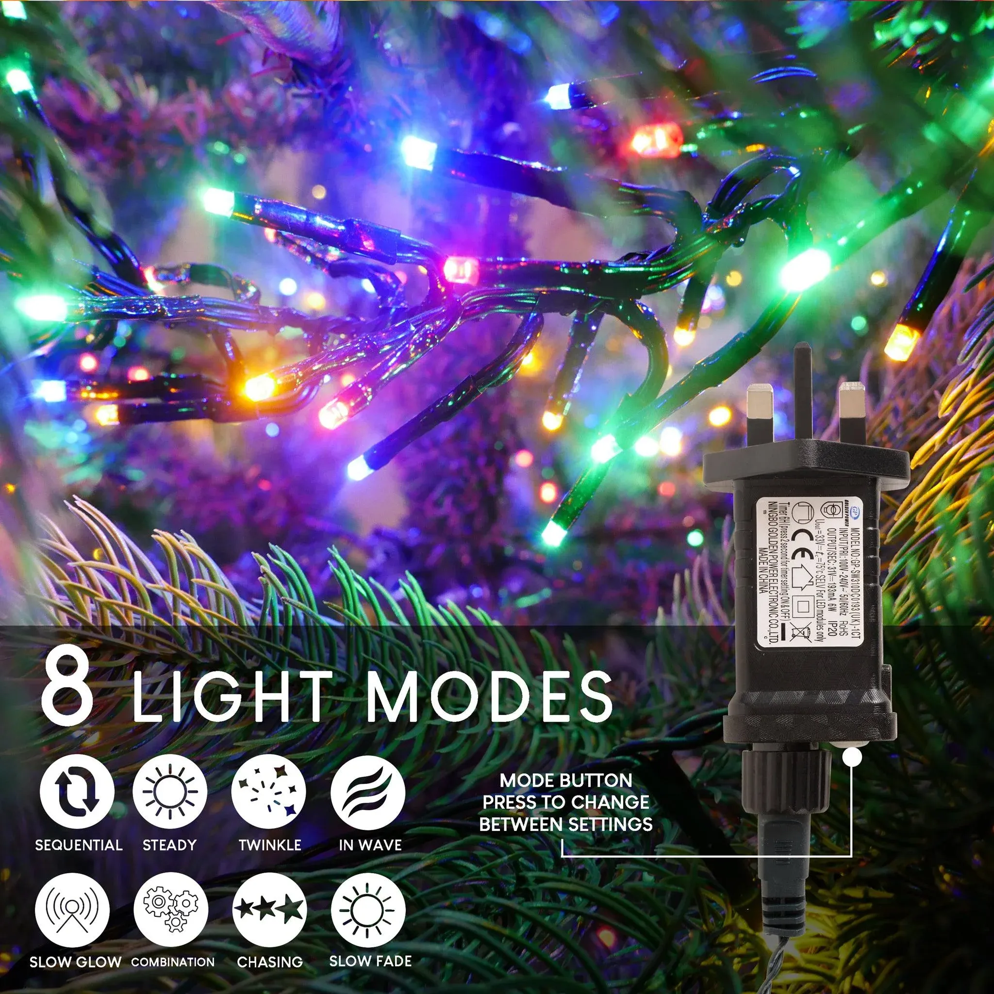 1440 LED Cluster Lights Indoor/Outdoor - Multi Colour - 18m - Image 3