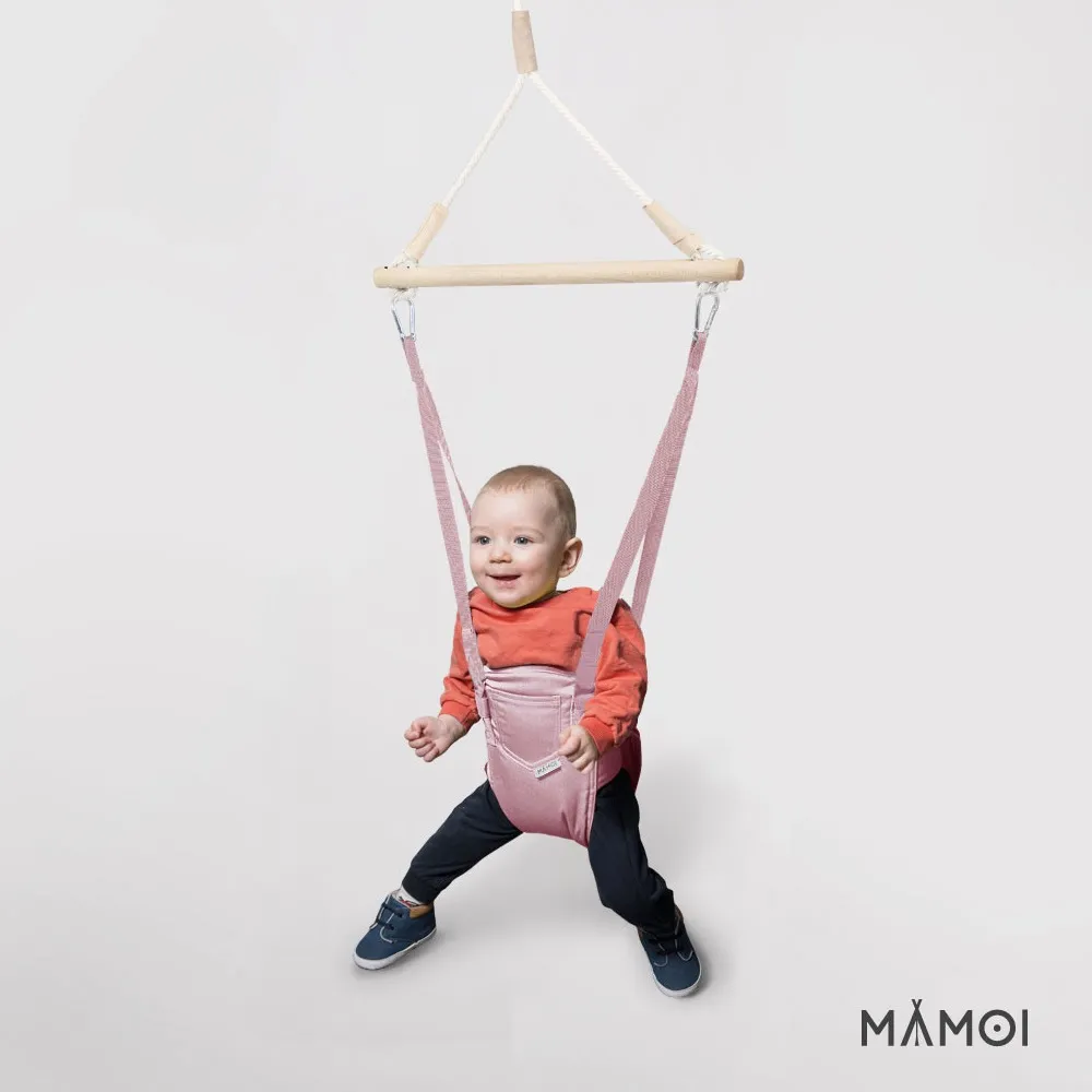MAMOI® Altalena per bambini da porta, Dondolo neonati da interno, Saltarello neonato da casa, Altalene salterello di cotone, Jolly jumper baby a partire da 6 mesi - Image 4