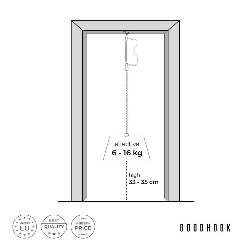 MAMOI® Lina do huśtawki 100 kg | 2 x przedłużenie liny huśtawkowej z metalowym karabińczykiem | Naturalna lina z karabińczykiem 100% ECO | Wyprodukowano w UEMAMOI® - Image 4