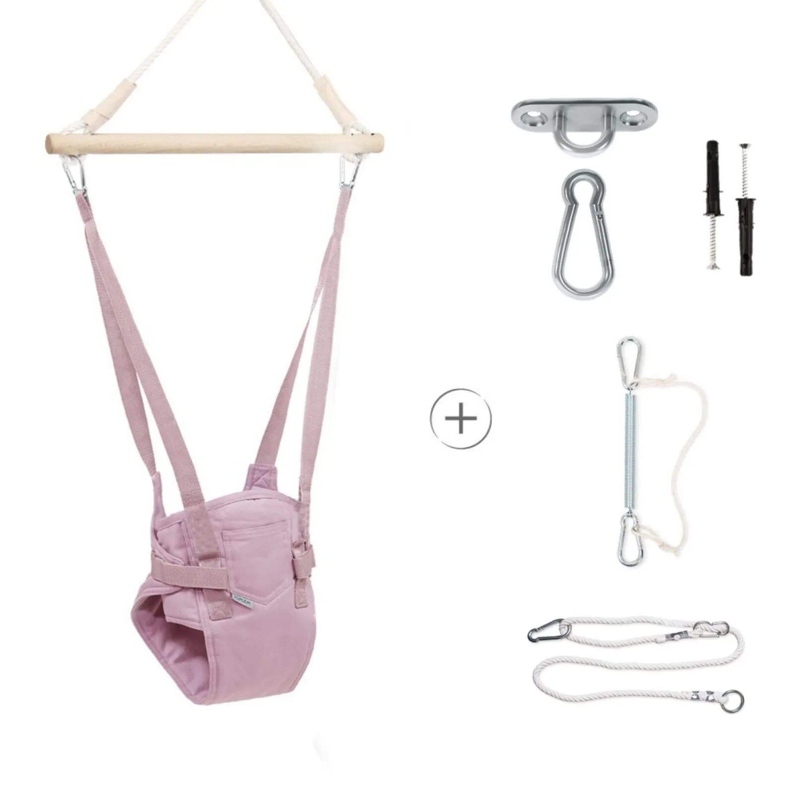 MAMOI® Altalena per bambini da porta, Dondolo neonati da interno, Saltarello neonato da casa, Altalene salterello di cotone, Jolly jumper baby a partire da 6 mesi