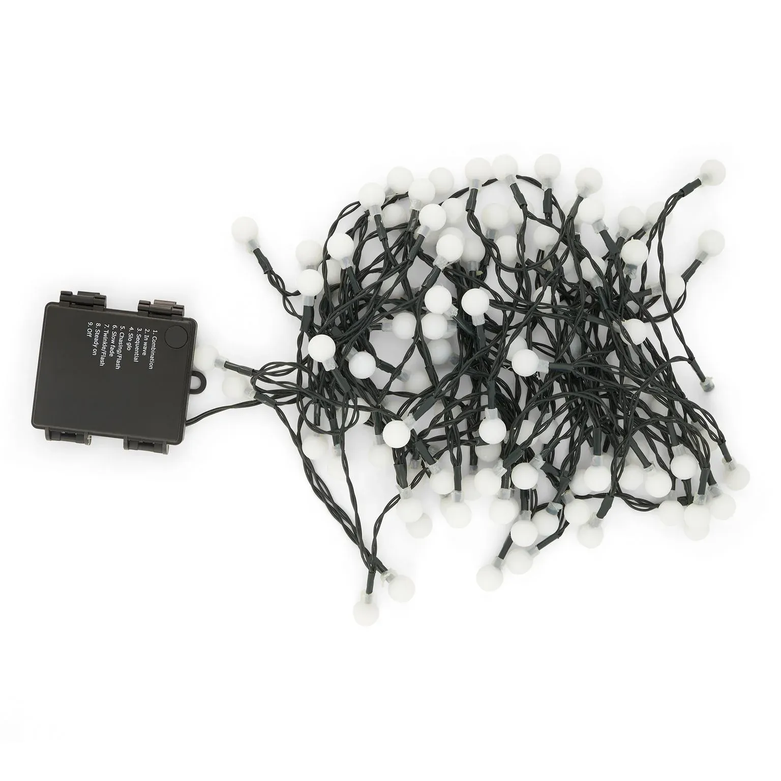 LED Berry Bulbs Battery Operated 8 Function (100 Lights) - White Lights - Image 3