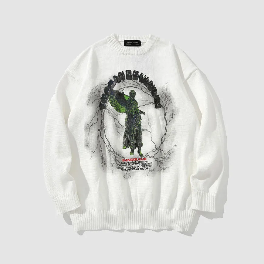 Angel Lightning Print Sweaters - Image 3